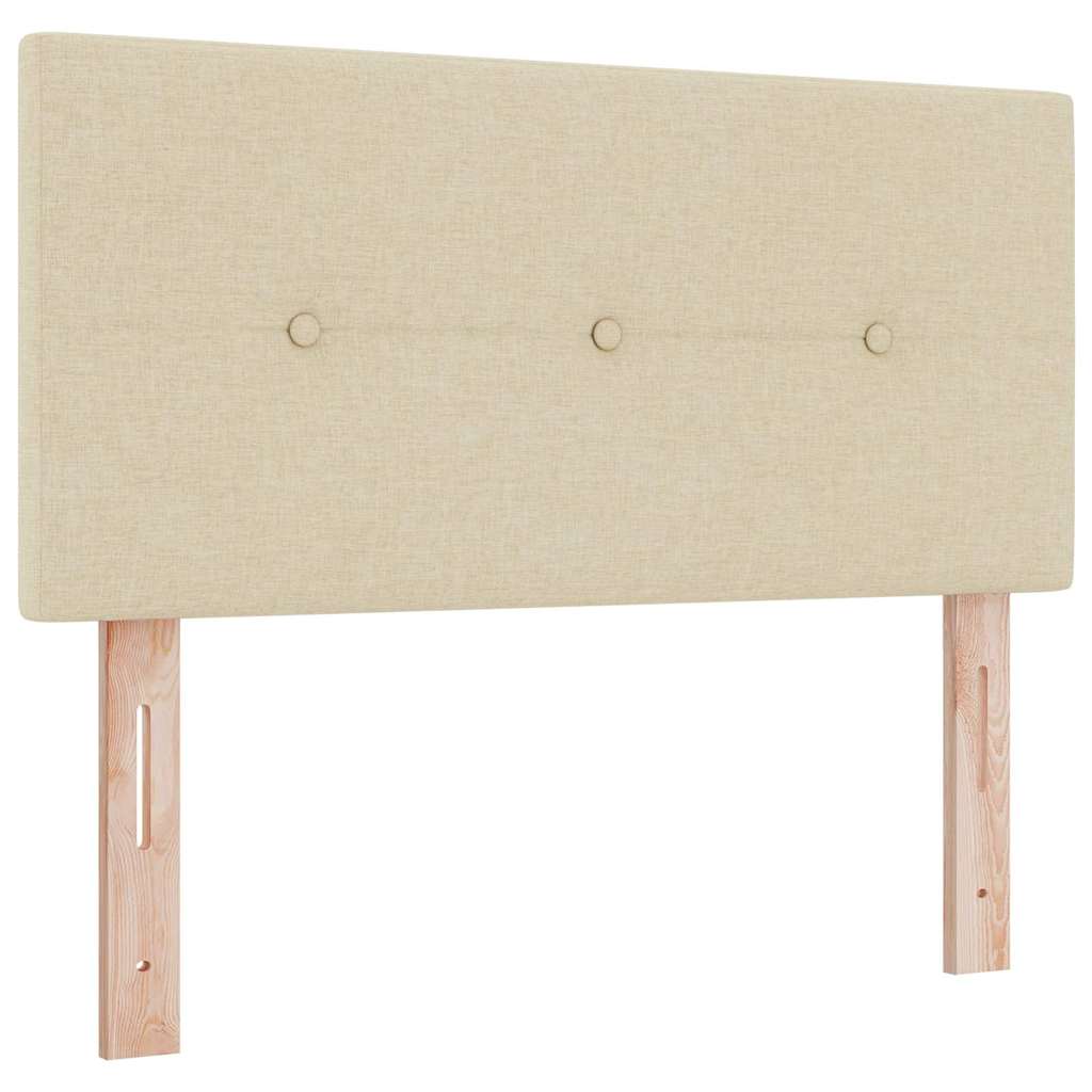 LED Headboard with LED Strip Lights Manual Cream 90 cm Fabric